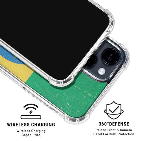 Ethiopia Flag Distressed iPhone 15 Clear Case